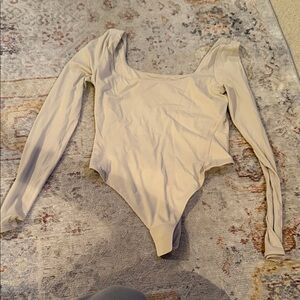 lululemon athletica Beige Long Sleeve Bodysuit NWOT